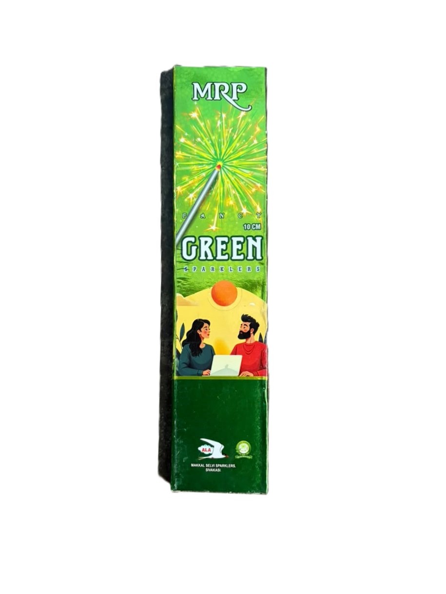 10 CM Green Sparklers | 1 Box | 10 Pcs